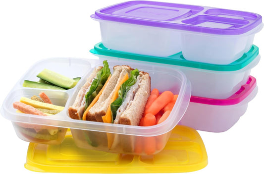 Bentgo Easyboxes - Original Stackable Lunch Boxes - Reusable 3-Compartment Food Containers
