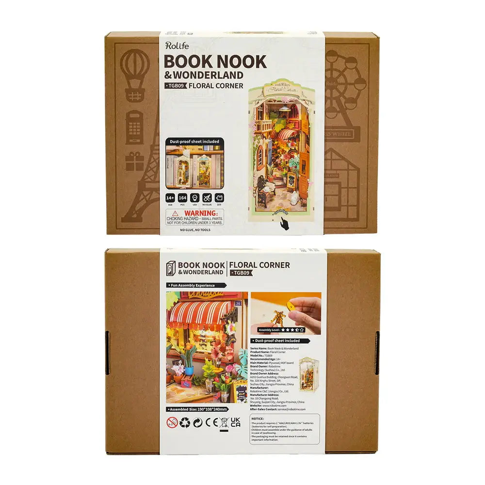 Rolife Floral Corner DIY Book Nook Shelf Insert Kit