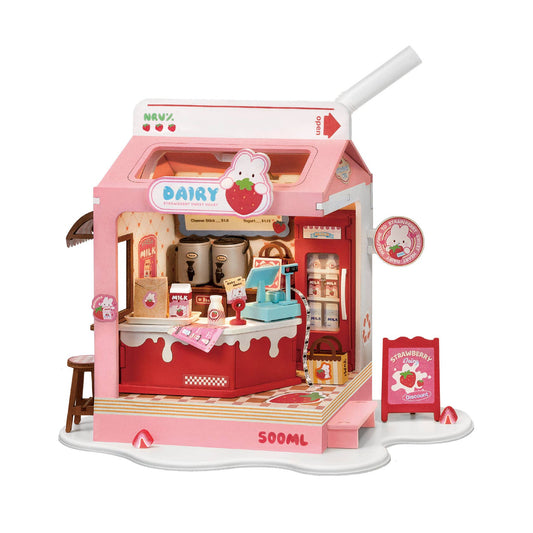 DS034 Strawberry Milk Box ROBOTIM Rolife DIY Miniature House