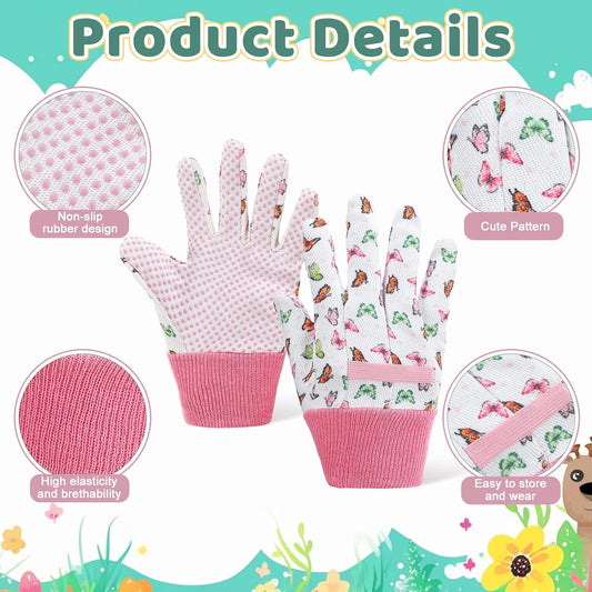 Gardening and Garden Gloves for Toddler, Children's Yard Work Glove, Age 2-6