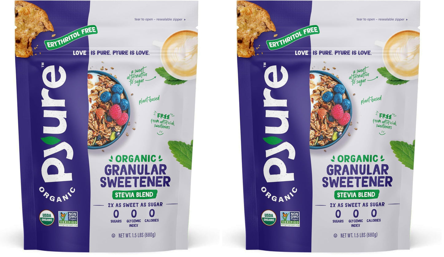 Pyure Organic Stevia Blend | Zero Calorie Sugar Substitute, 24 Oz Pouch