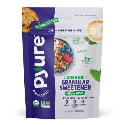 Pyure Organic Stevia Blend | Zero Calorie Sugar Substitute, 24 Oz Pouch