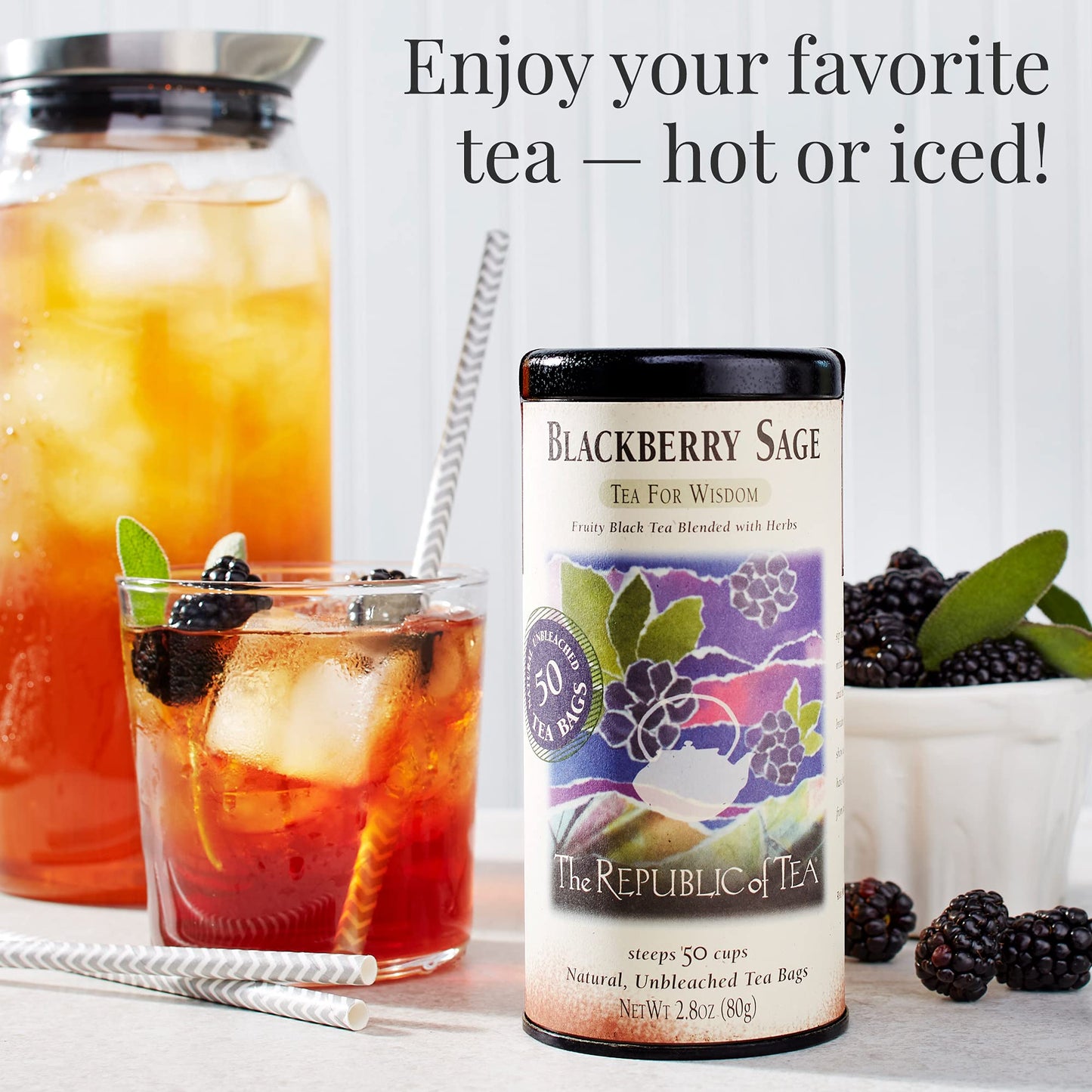 Blackberry Sage Black Tea, 50 Count | The Republic of Tea
