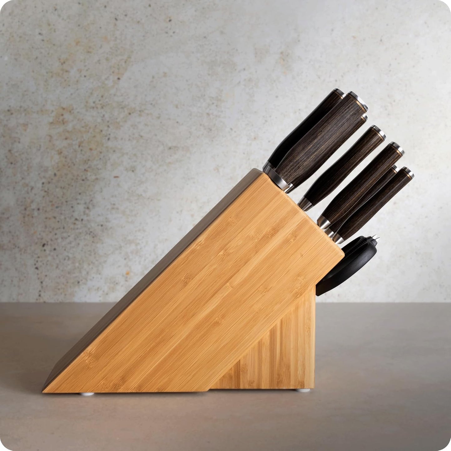 Shun Premier 10 Piece Block Set | Includes 8" Chef, 4" Paring, 5.5" Nakiri, 7" Santoku Knife & More, Damascus Stainless Steel Cladding, Pakkawood Handle