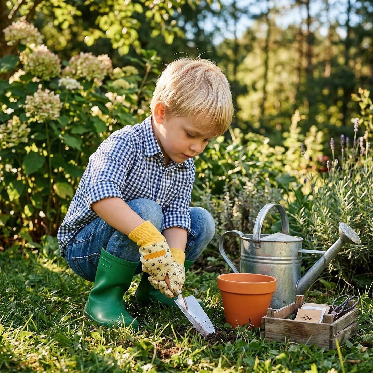 Gardening and Garden Gloves for Toddler, Children's Yard Work Glove, Age 2-6