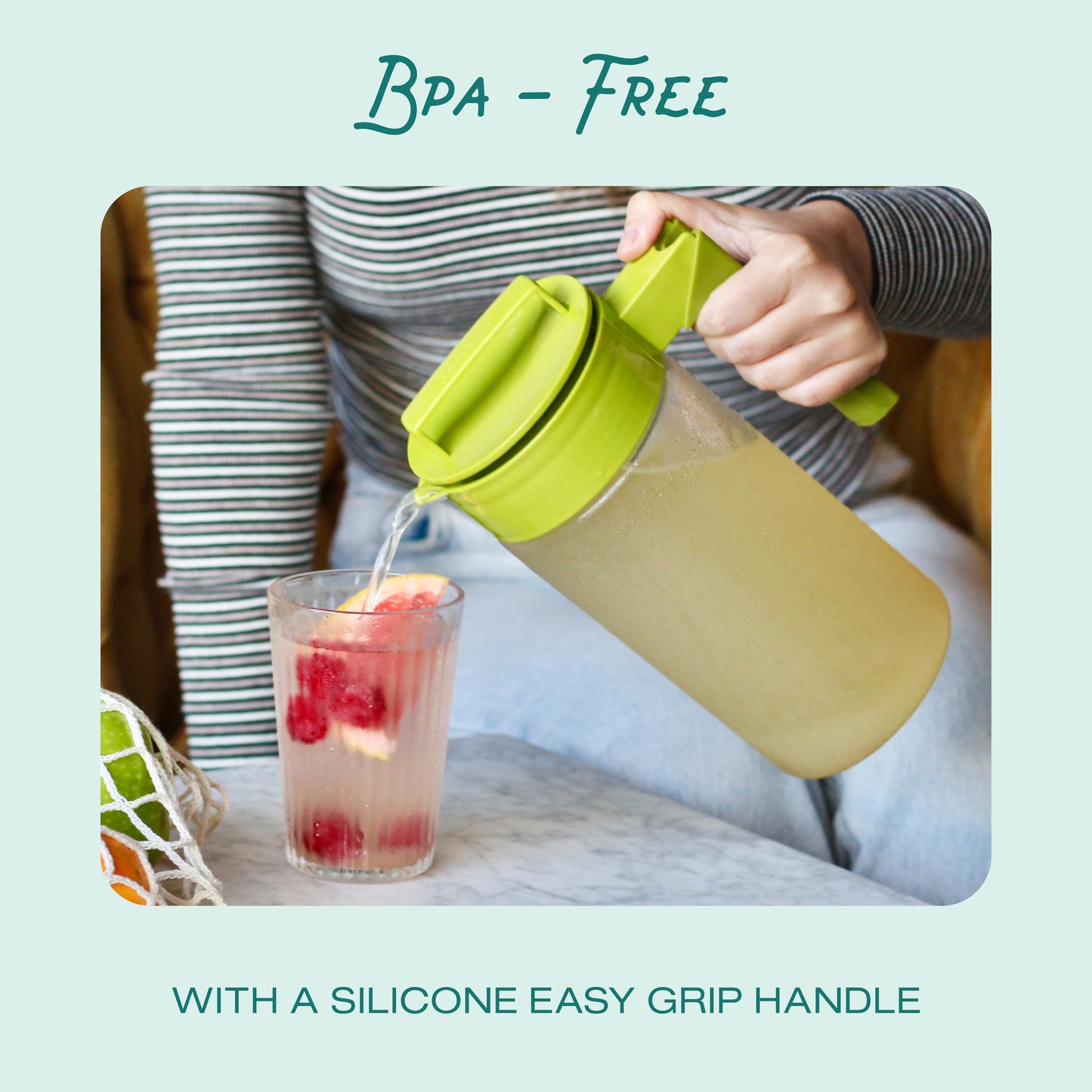 Takeya Patented and Airtight Pitcher Made in the USA, 2 Quart