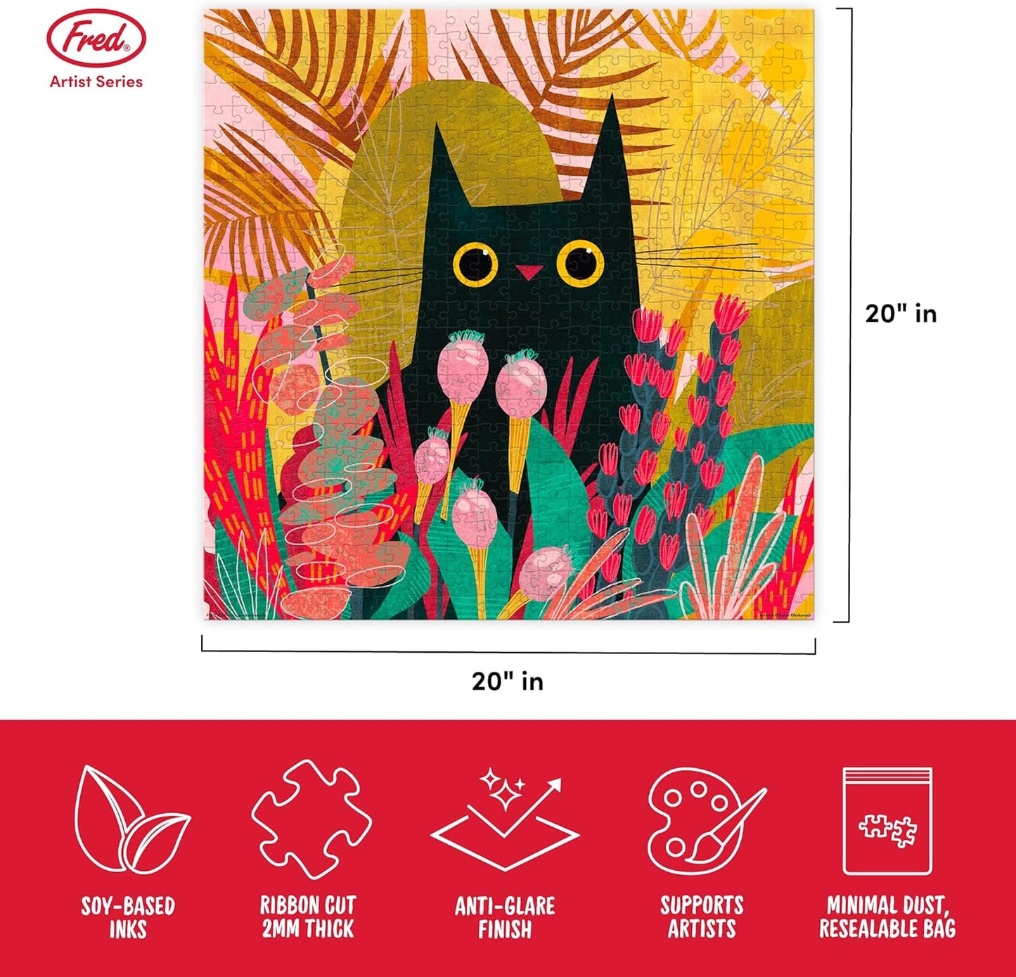 FRED Black CAT by Karen Obuhanych, 500 Piece Puzzle