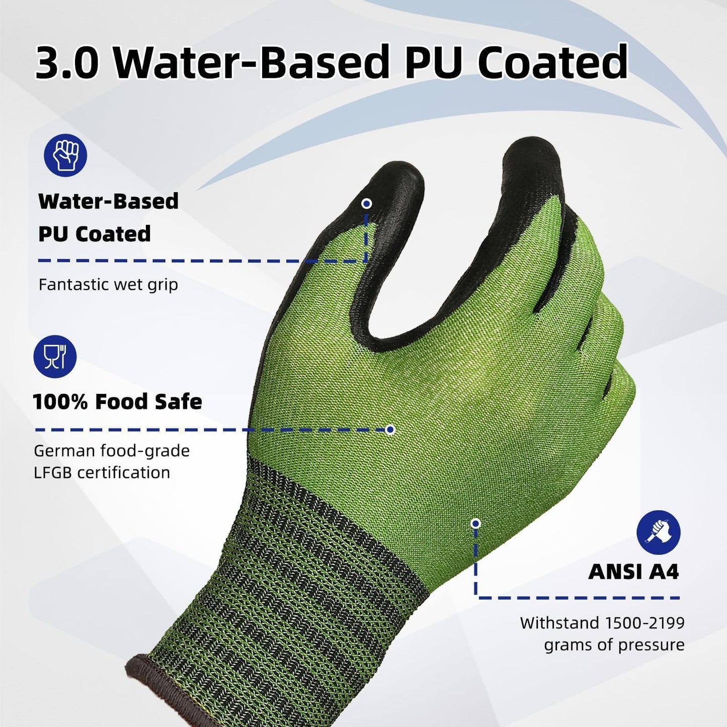 Schwer A4 AIR-SKIN Cut Resistant Work Gloves with Extreme Lightweight & Thin, Grip Glove for Fishing, Refined Work, Gardening Gloves for Yard, Touchscreen, 3D-Comfort Fit, Men Women Gifts, AR3900, L