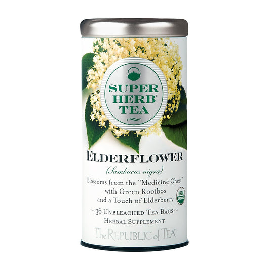 Organic Elderflower SuperHerb Tea Naturally Caffeine-Free 36 Ct. | The Republic of Tea