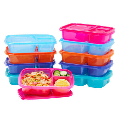 Bentgo Easyboxes - Original Stackable Lunch Boxes - Reusable 3-Compartment Food Containers
