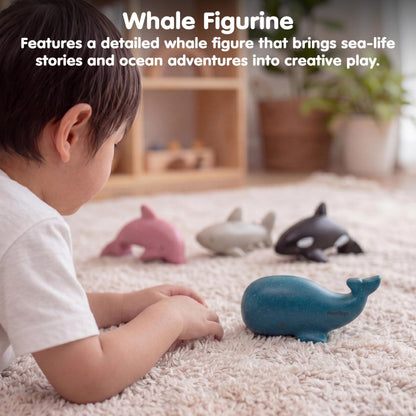 PlanToys® Wooden Sea Life 4-Piece Set, Dolphin, Orca, Whale & Shark Kids