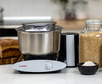 Bosch Blender Bundle - Black Universal Plus Mixer with Stainless Steel Bowl, Dough Hook Extender, and Blender