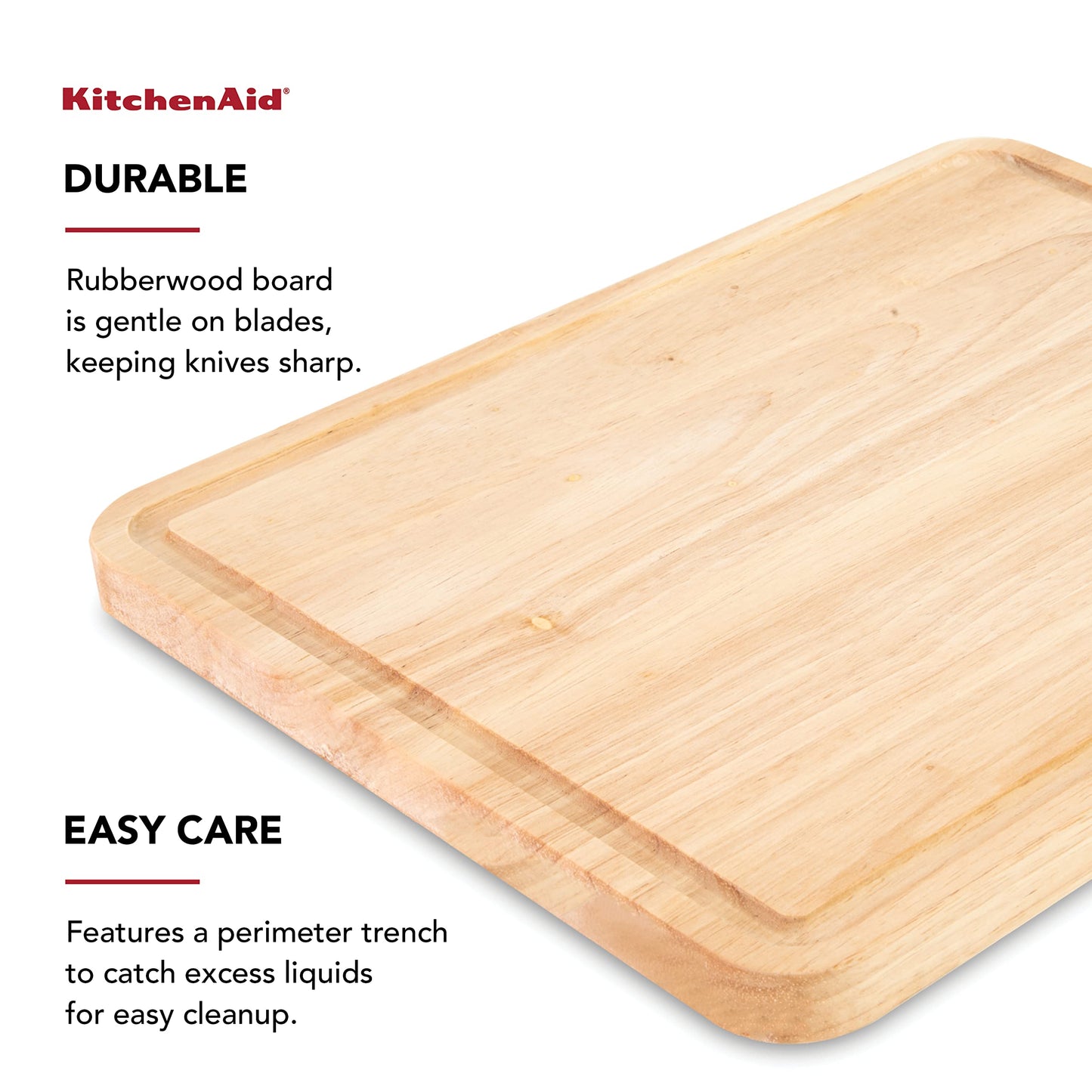 KitchenAid Rubberwood Cutting Board 8-inch x 10-Inch