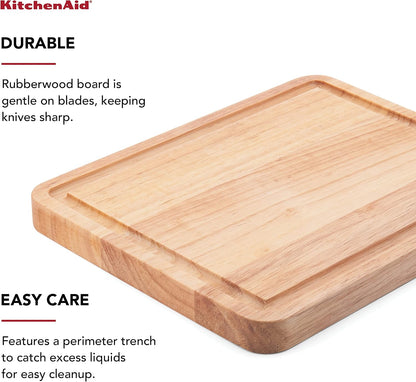 KitchenAid Rubberwood Cutting Board 8-inch x 10-Inch