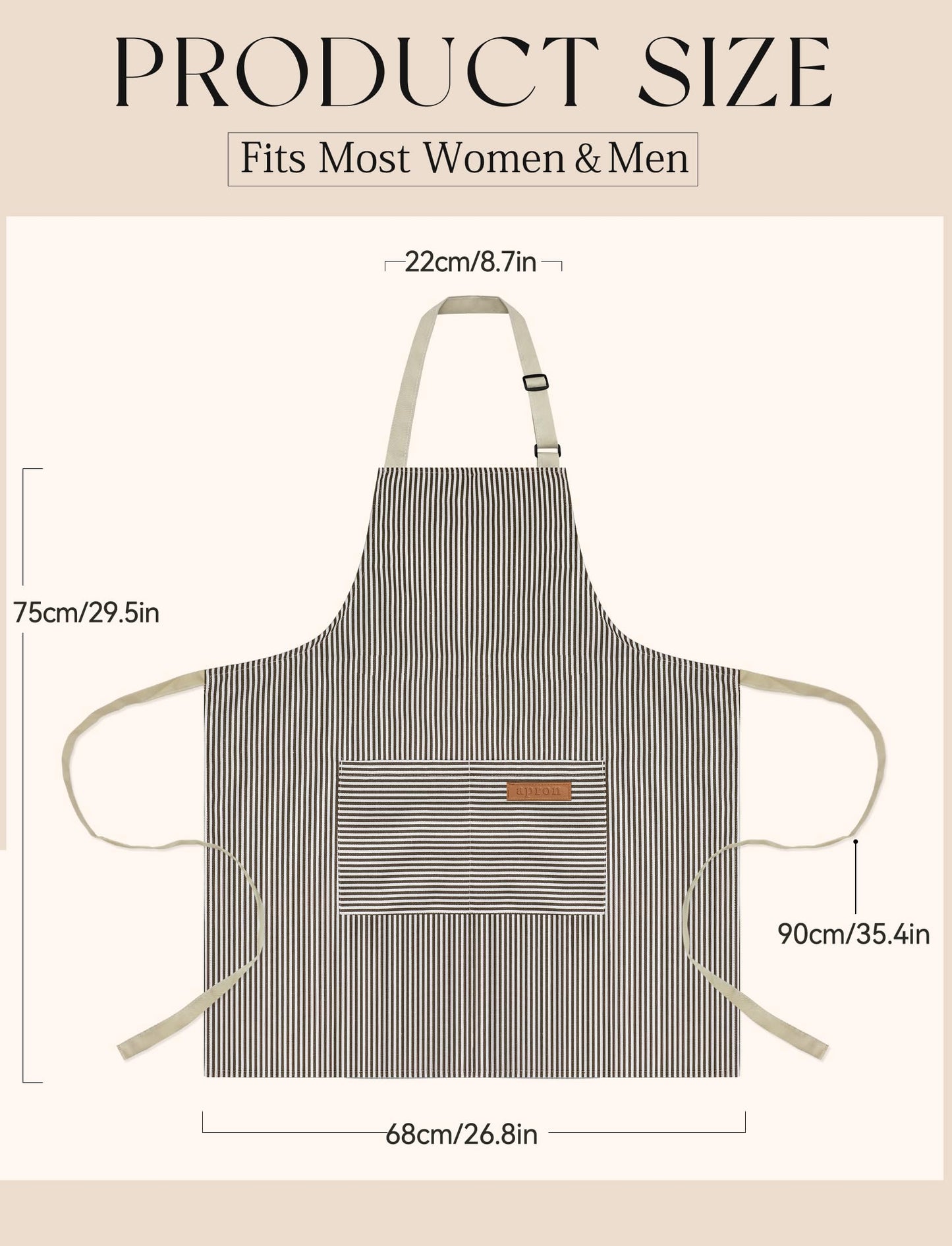 2 Pack Kitchen Cooking Aprons, Soft Aprons for Women Men with 2 Pockets Chef Apron with Adjustable Neck Strap and Long Tie