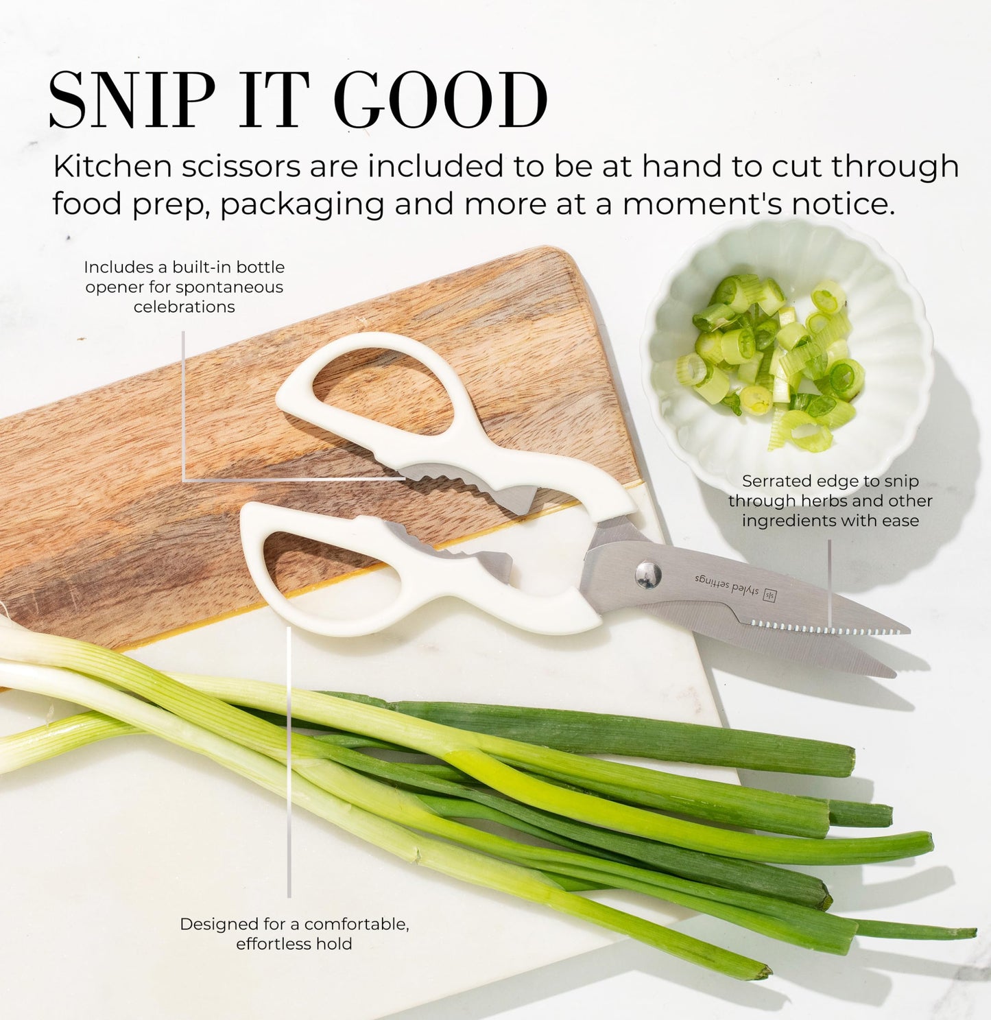 Styled Settings Gold Knife Set with Block and Built-In Sharpener, 14-Piece