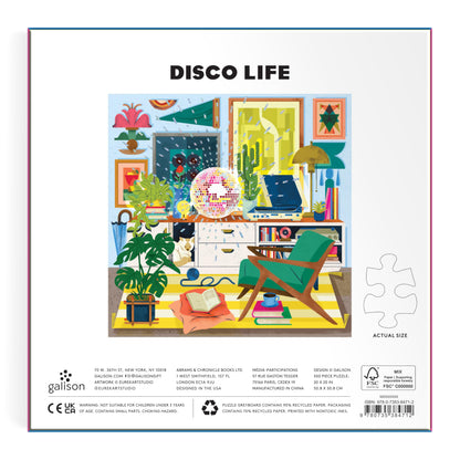 Galison Disco Life | 500 Piece Foil Jigsaw Puzzle Featuring Beautiful Artwork of Disco Ball Inspired Still Life