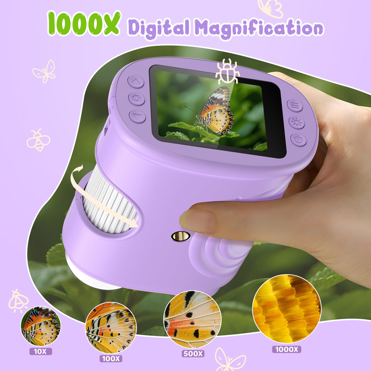 1000X Handheld Digital Microscope for Kids