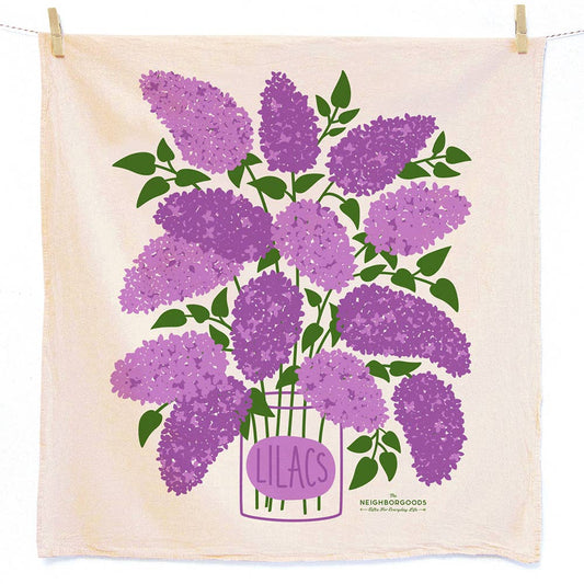 FLOWER GARDEN (Lilacs, Roses) - Tea Towel Set of 2