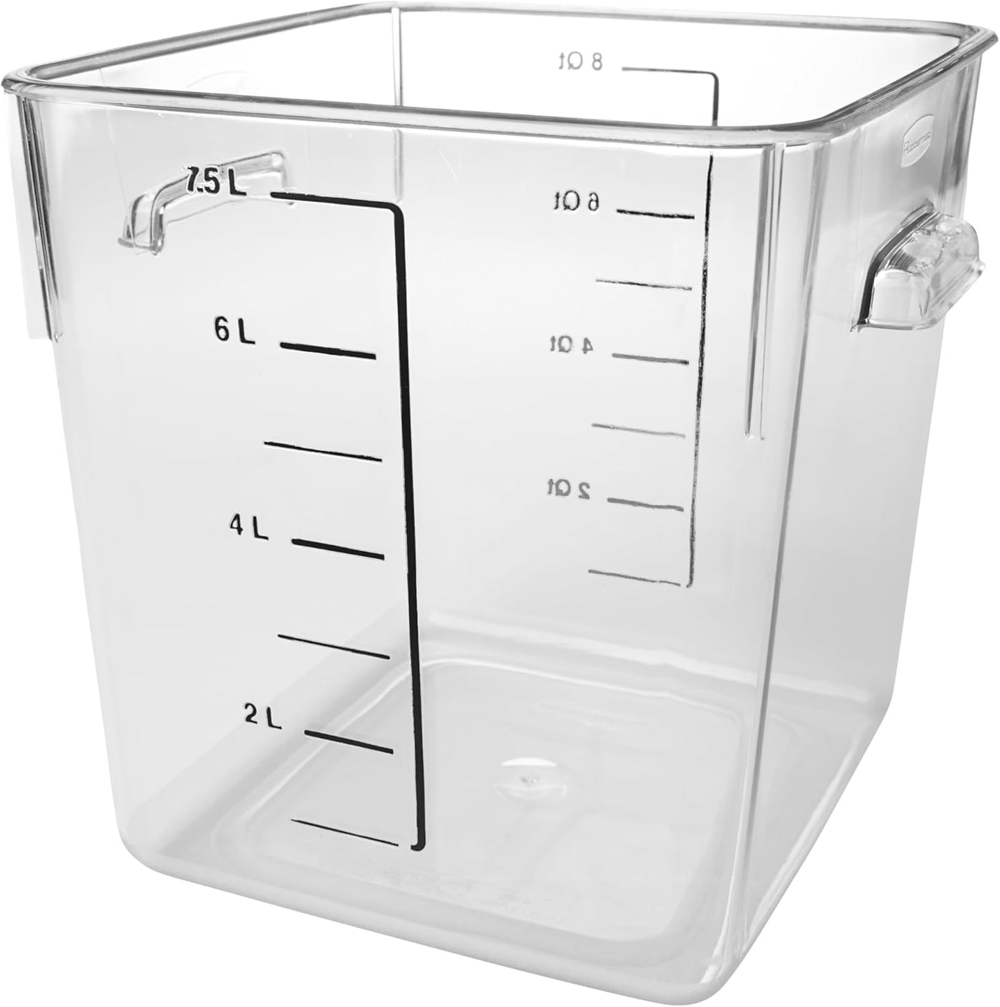 Rubbermaid Commercial Products, Space Saving Square Food Storage Container, 4 Quart, Clear, for Kitchen/Sous Vide/Meal Prep