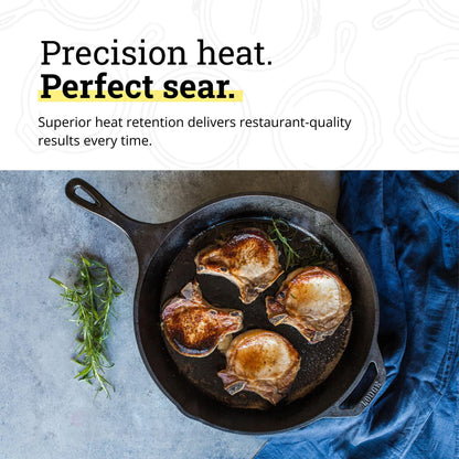Lodge Pre-Seasoned Cast Iron Skillet Set, 8, 10.25 and 12 Inches