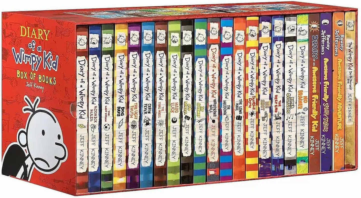 Diary of a Wimpy Kid Complete Boxed Set Books 1–24 by Jeff Kinney | 24 Books Collection | Children's Humor, Adventure & Graphic Novel Series (Jeff Kinney Diary Of A Wimpy Kid)