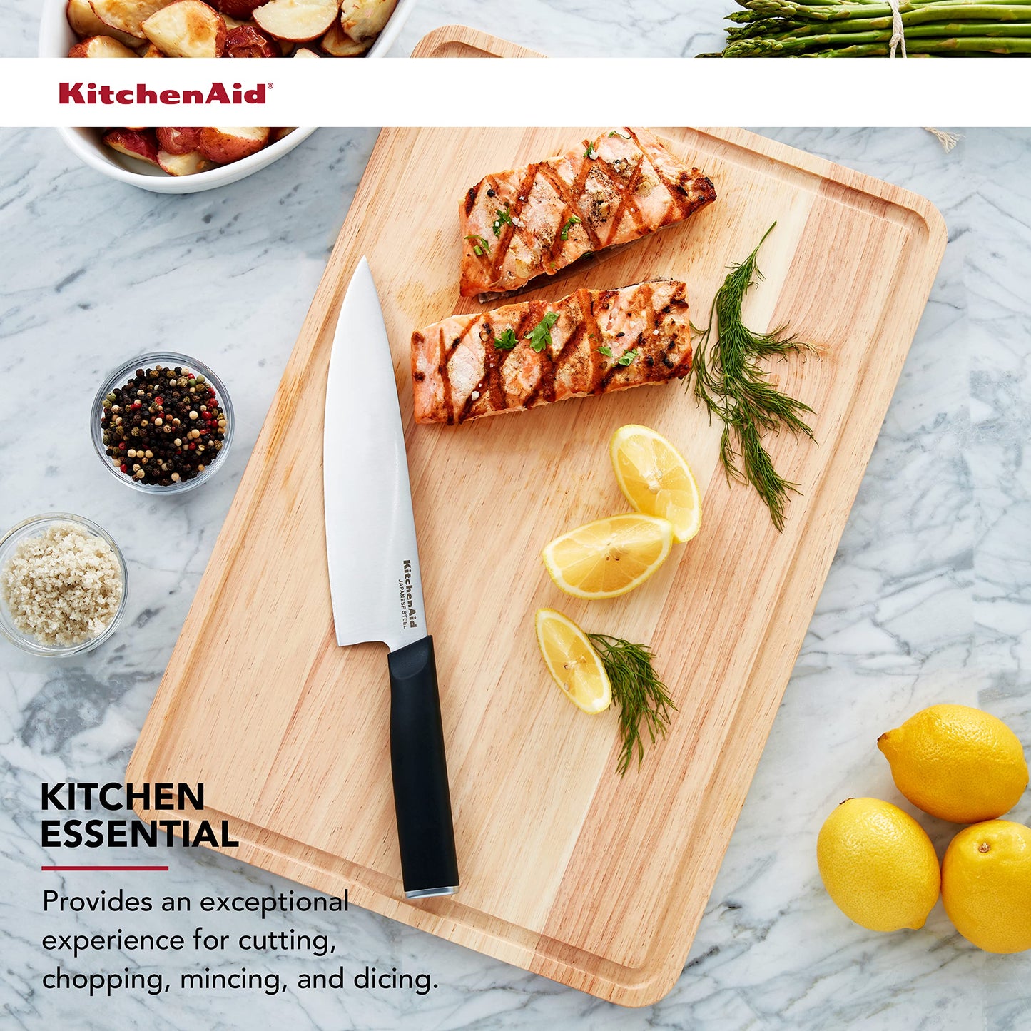 KitchenAid Rubberwood Cutting Board 8-inch x 10-Inch