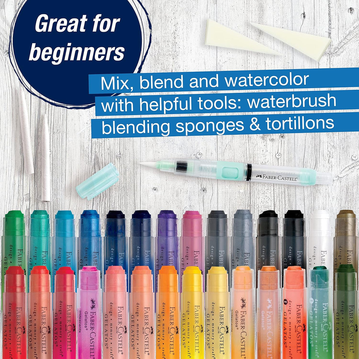 Mixed Media Gel Stick Crayons 28 Colors