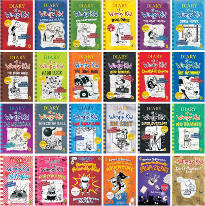 Diary of a Wimpy Kid Complete Boxed Set Books 1–24 by Jeff Kinney | 24 Books Collection | Children's Humor, Adventure & Graphic Novel Series (Jeff Kinney Diary Of A Wimpy Kid)