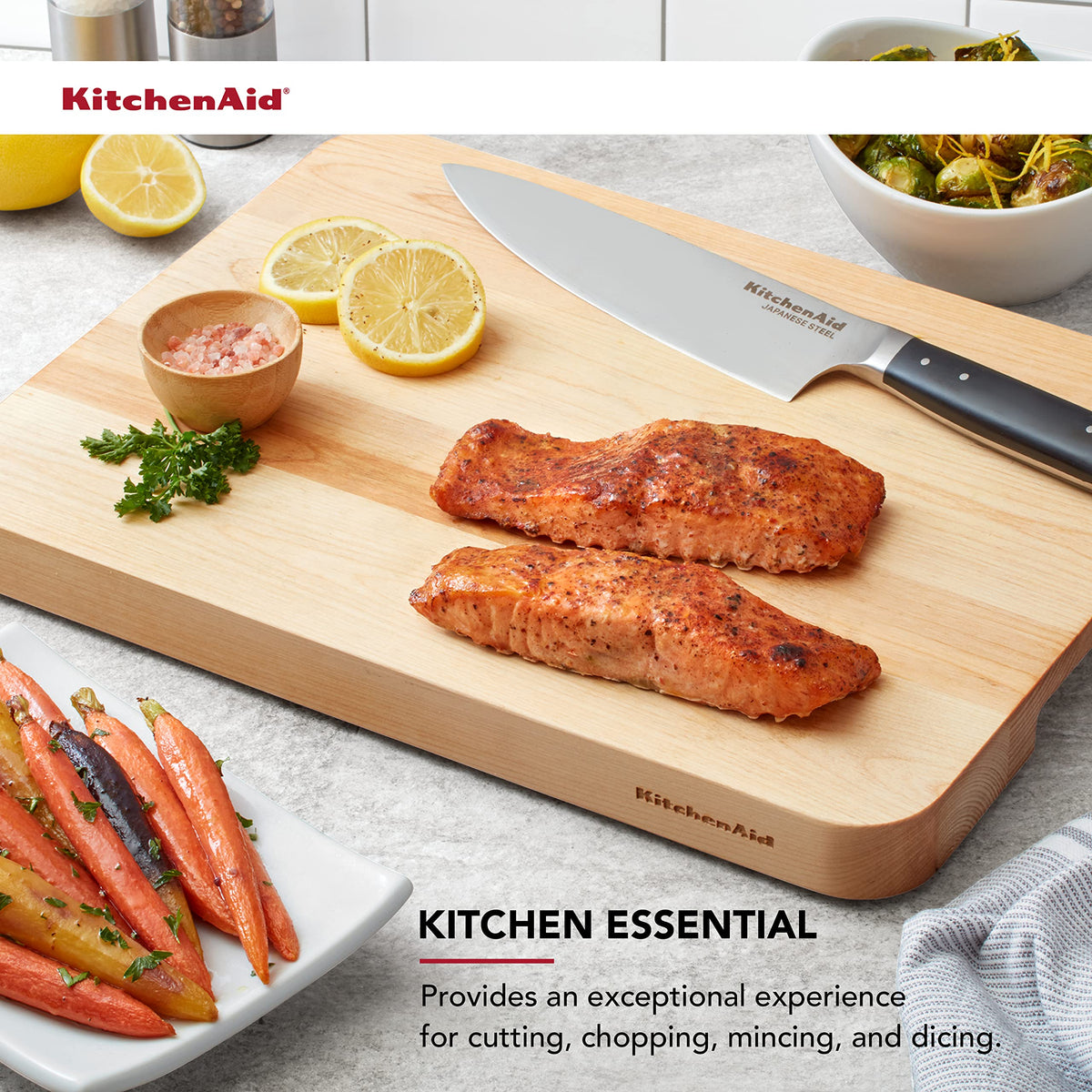 KitchenAid Rubberwood Cutting Board 8-inch x 10-Inch