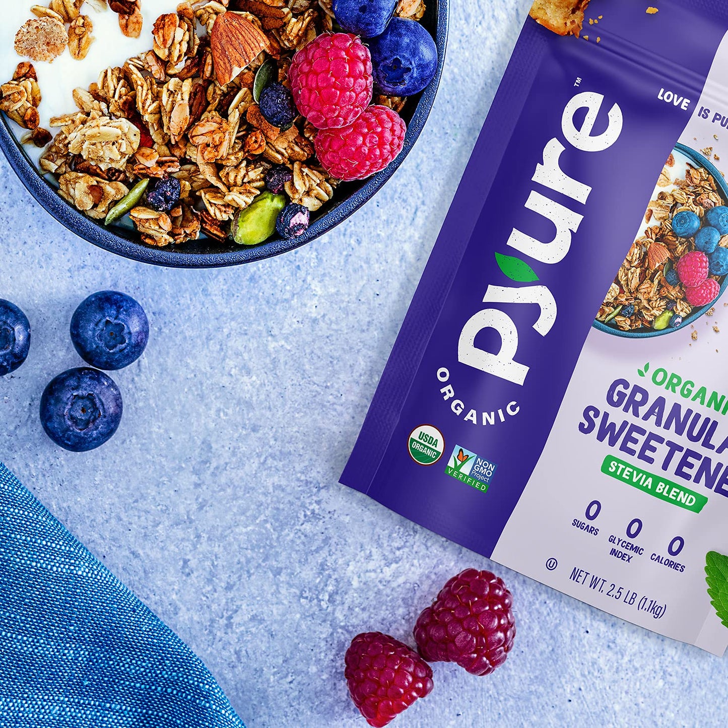 Pyure Organic Stevia Blend | Zero Calorie Sugar Substitute, 24 Oz Pouch