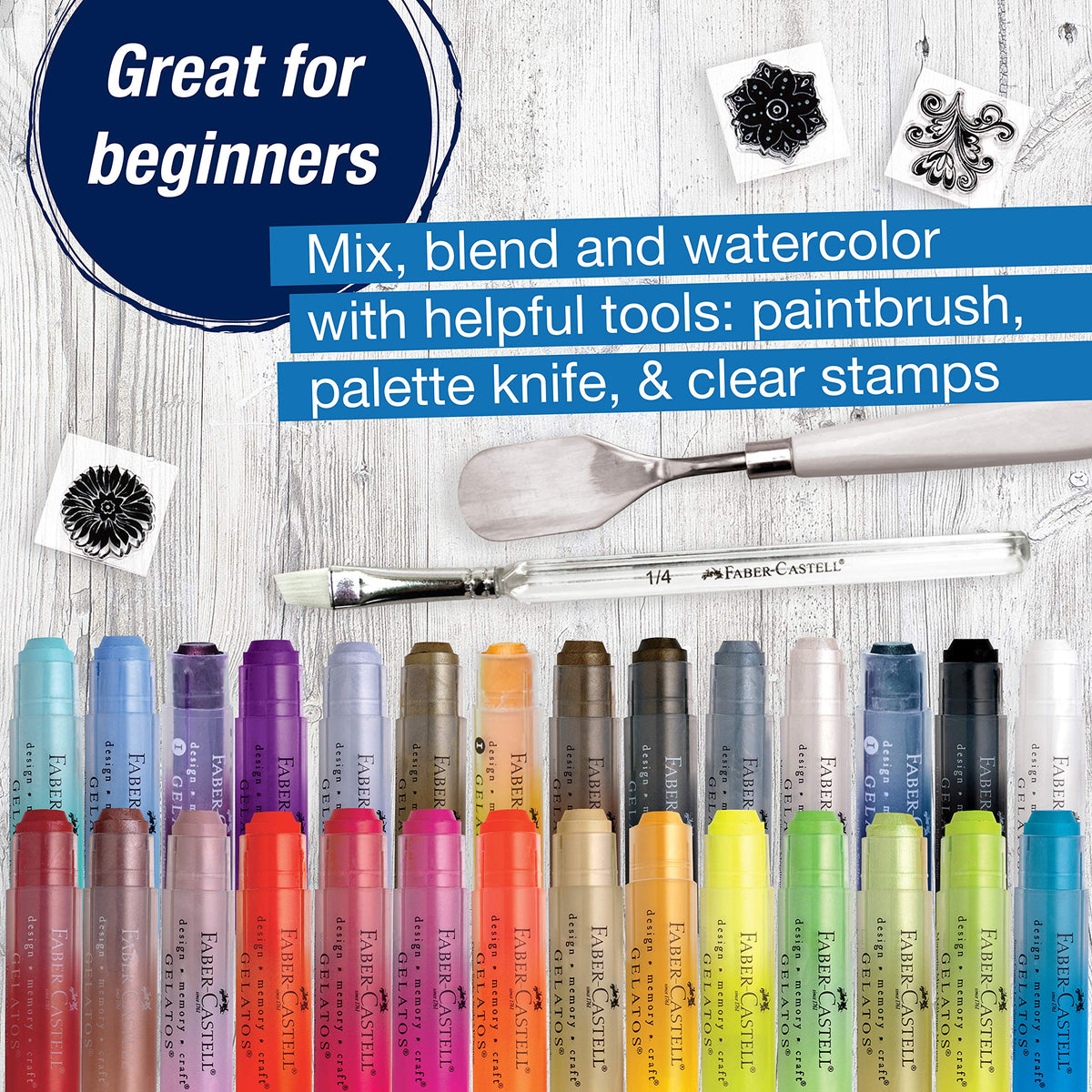 Mixed Media Gel Stick Crayons 28 Colors