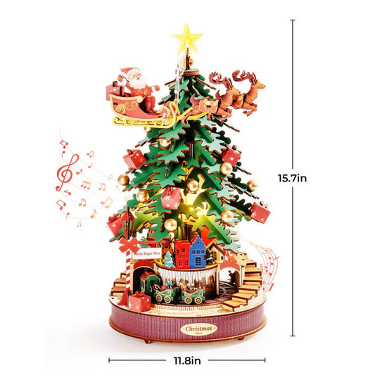 AMS01 Christmas Melody Tree Rolife  Music Dreamer DIY Wooden