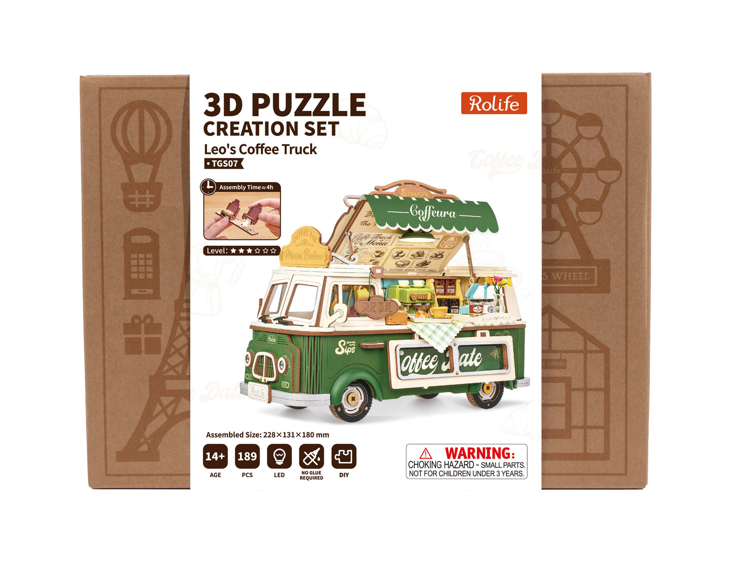 Leo's Coffee Truck Rolife 3D Wooden Puzzle