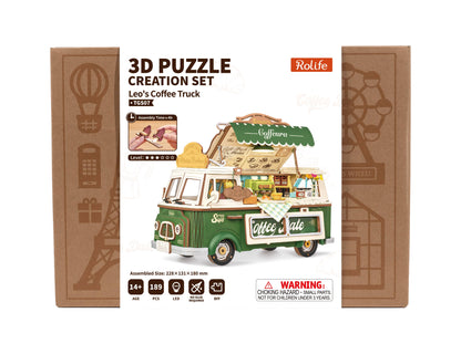 Leo's Coffee Truck Rolife 3D Wooden Puzzle