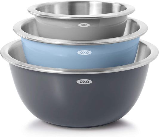 OXO Good Grips 3-Piece Stainless-Steel Mixing Bowl Set